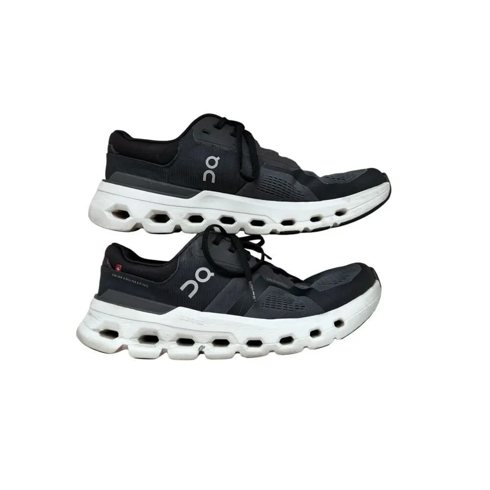 On Mens Eclipse Black Cloudrunner 2 Lace Up Athletic Running Sneakers Size 10.5